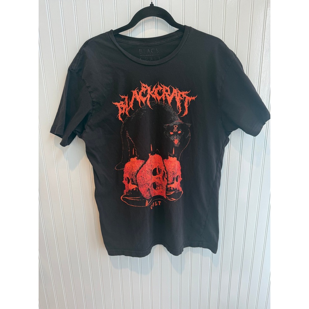 Blackcraft Cult Cat Skulls Graphic T Shirt Men's Goth‎ Grunge Cult Blackheart